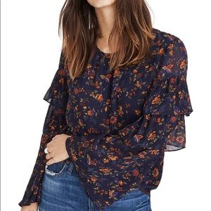 Madewell ruffle sleeve blouse